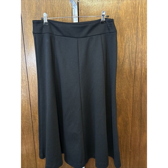 Coldwater Creek Skirt Womens Med P A-Line Swing Midi Knit Stretch Modest Sidezip - Picture 2 of 5